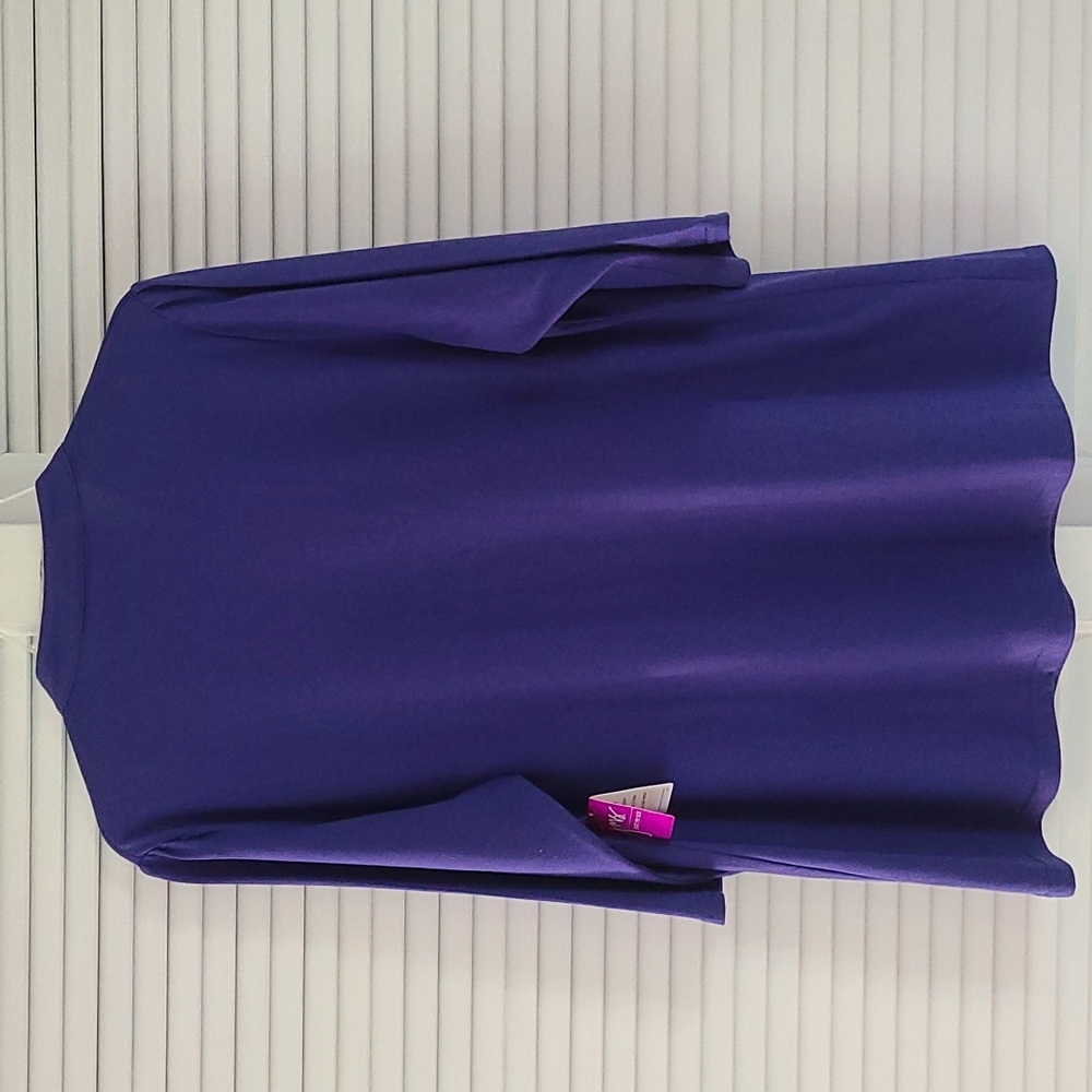 Just My Size V Neck w/Ruffles Tunic Blouse Top. Size 2X.  Purple  NWT - Picture 5 of 8